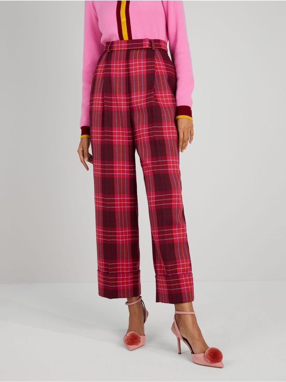 KATE SPADE Greenhouse Plaid Wool Pant